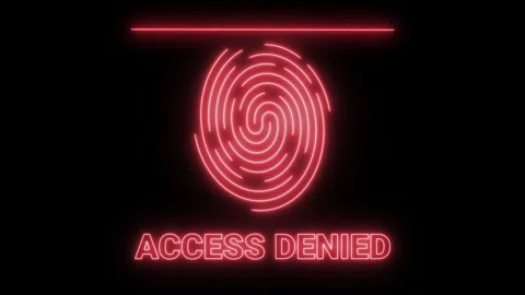 Fingerprint scan access denied and fingerprint scan access denied animation Stock Footage 245421899