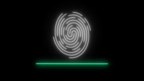 Fingerprint scan access denied and fingerprint scan access denied animation Stock Footage 245421906