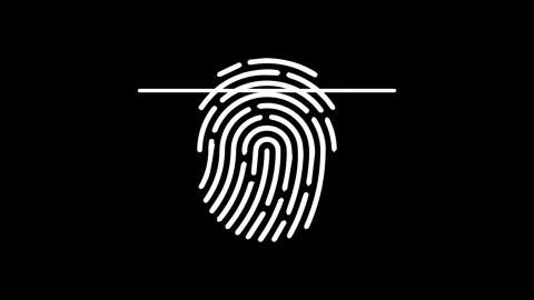 Fingerprint Scan Access Denied HUD Video Animated Background Stock Footage 342473844