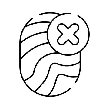 Fingerprint scan access denied security failure icon Stock Illustration