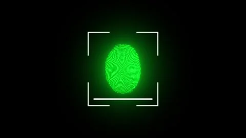 Fingerprint scan animation biometric  security identification technology Stock Footage 330541419