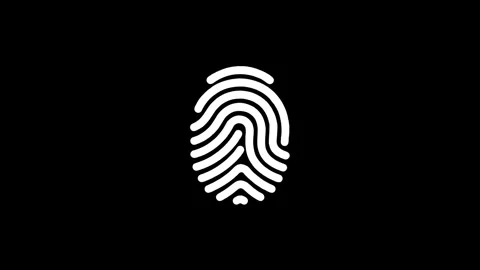 Fingerprint scan animation on black background Stock Footage 314746122