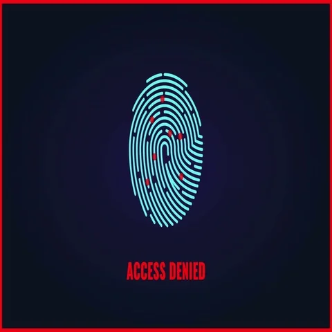 Fingerprint scan animation. Security authorization access denied video Stock Footage 69427271