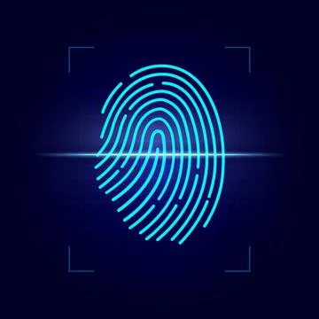 Fingerprint scan of biometric identification Illustrazione stock