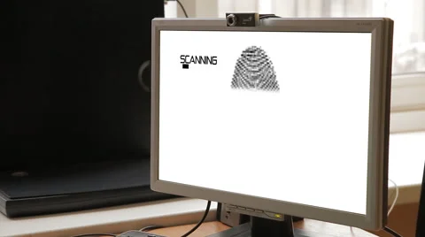 Fingerprint Scan Biometrics Identify Authorization Concept v2 Stock Footage 65234050
