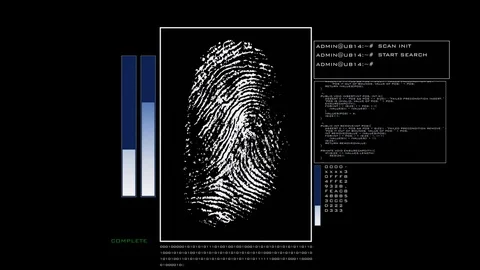 Fingerprint Scan - on black Stock-Footage 112647320