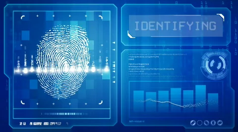 Fingerprint scan (blue) Video stock 571241