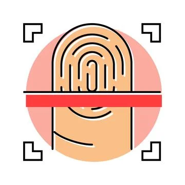 Fingerprint scan color icon vector illustration イラスト素材