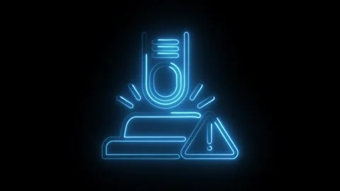 Fingerprint scan error animation glowing neon light on black background bio.. Stock Footage 309914367