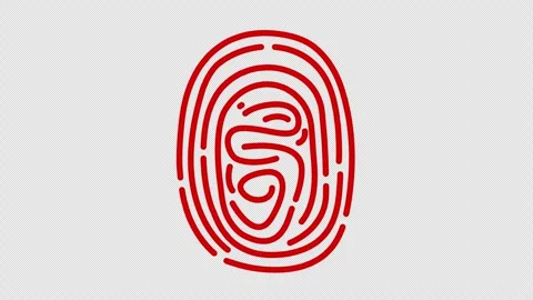 Fingerprint Scan with Glitch Effect Stock Footage 309962793