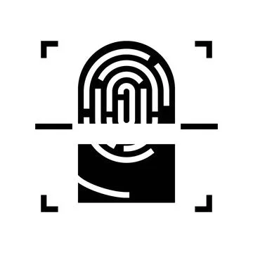 Fingerprint scan glyph icon vector illustration 스톡 일러스트