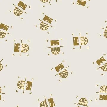 Fingerprint scan glyph seamless pattern Stock-Illustration