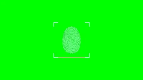 Fingerprint scan on green screen for identity verification and security Stock Footage 337681563
