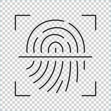 Fingerprint scan icon for biometric security and digital identity verification Stock Illustration