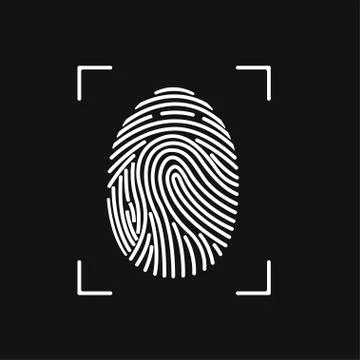 Fingerprint scan icon Stock Illustration