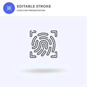 Fingerprint Scan icon vector, filled flat sign, solid pictogram isolated on Stock Illustration