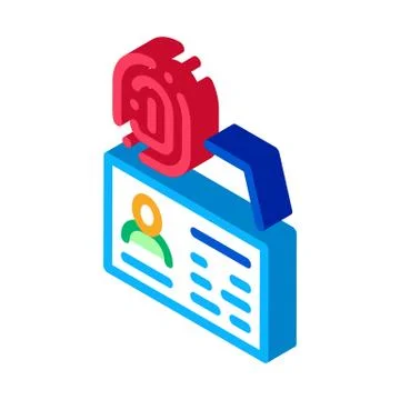 Fingerprint Scan isometric icon vector illustration Stock Illustration