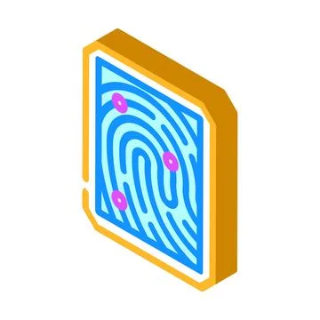 Fingerprint scan isometric icon vector illustration イラスト素材