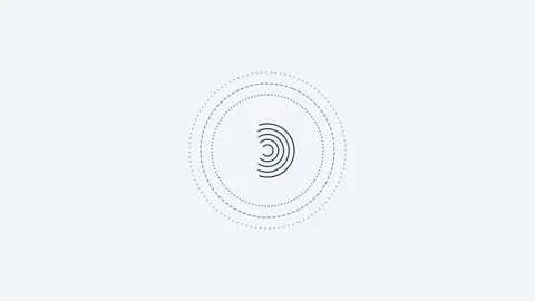 Fingerprint scan line icon with rotating security rings, dark ink blue style Vídeos de archivo 342595408