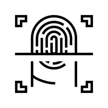 Fingerprint scan line icon vector illustration Illustrazione stock