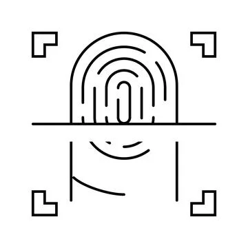 Fingerprint scan line icon vector illustration Stock Illustration