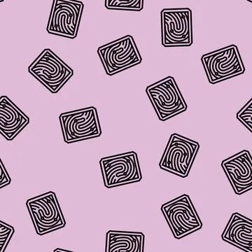 Fingerprint scan line vector seamless pattern Stock Illustration