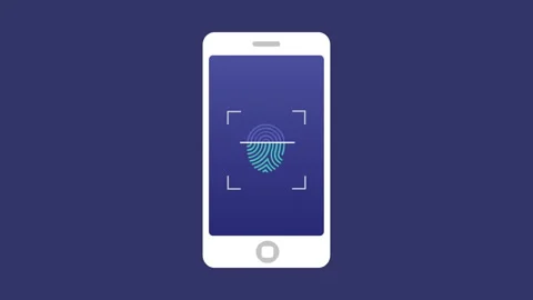 Fingerprint scan on mobile Stock Footage 100229968