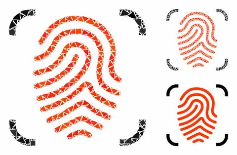 Fingerprint scan Mosaic Icon of Bumpy Pieces Illustrazione stock