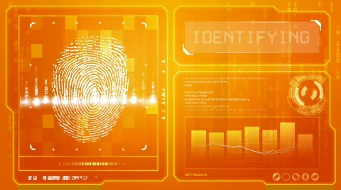Fingerprint scan (orange) Video stock 571255