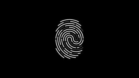 Fingerprint scan processing complete. Alpha channel Stock Footage 115105631