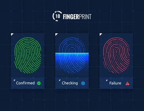 Fingerprint scan processing Stock Illustration