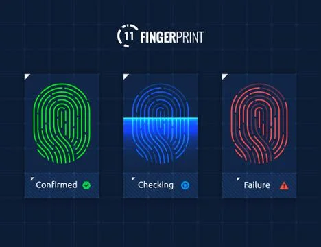 Fingerprint scan processing Stock Illustration