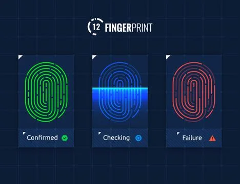 Fingerprint scan processing Stock Illustration