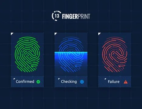 Fingerprint scan processing Stock Illustration