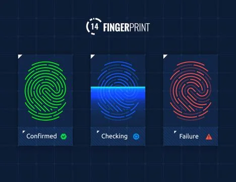 Fingerprint scan processing Stock Illustration