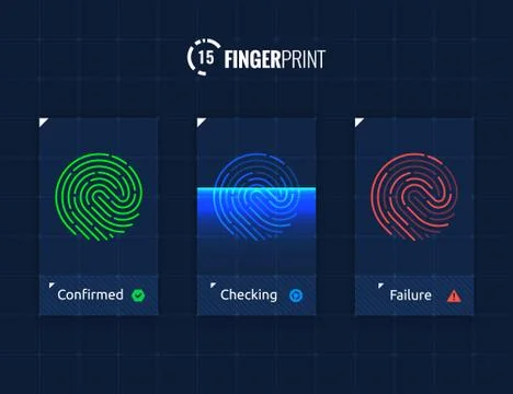 Fingerprint scan processing Stock Illustration