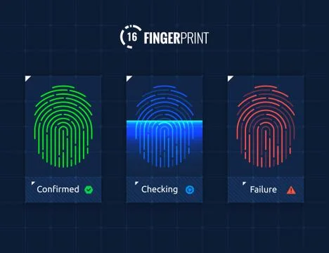 Fingerprint scan processing Stock Illustration