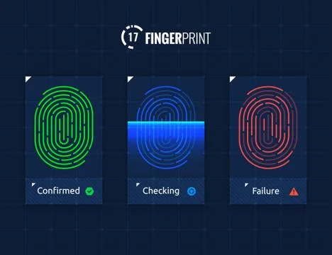 Fingerprint scan processing Stock Illustration