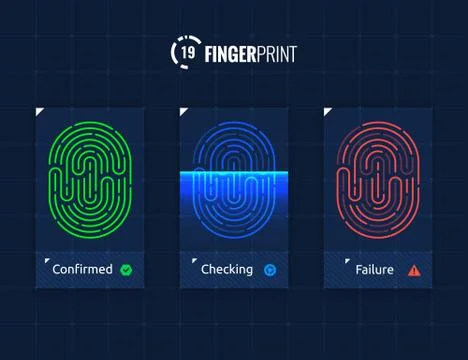 Fingerprint scan processing Stock Illustration