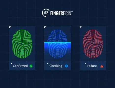 Fingerprint scan processing Stock Illustration