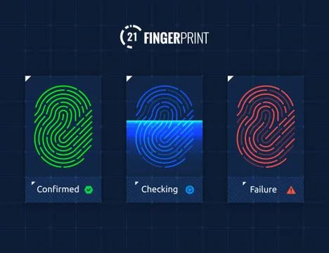 Fingerprint scan processing Stock Illustration