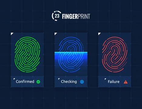 Fingerprint scan processing Stock Illustration