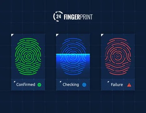 Fingerprint scan processing Stock Illustration