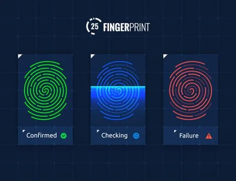 Fingerprint scan processing Stock Illustration