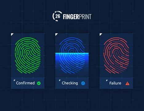 Fingerprint scan processing Stock Illustration
