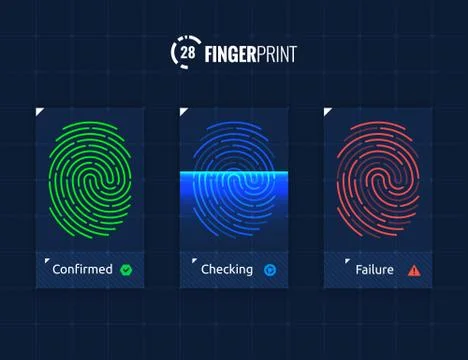 Fingerprint scan processing Stock Illustration
