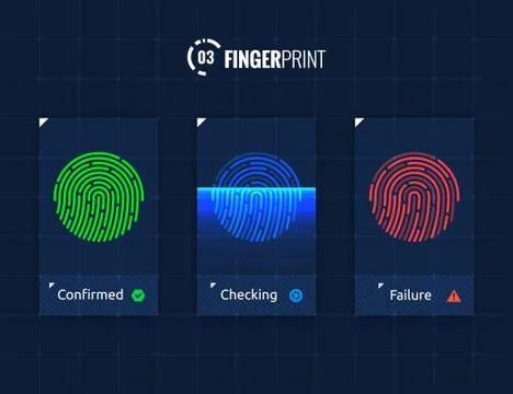 Fingerprint scan processing Stock Illustration