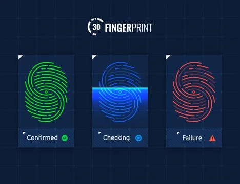 Fingerprint scan processing Stock Illustration