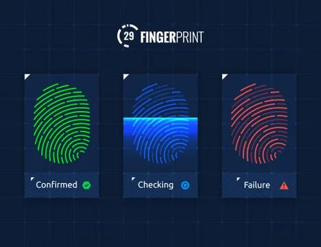 Fingerprint scan processing Stock Illustration