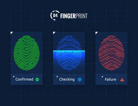 Fingerprint scan processing Stock Illustration